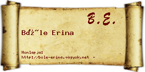 Bőle Erina névjegykártya